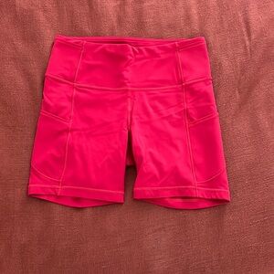 Lululemon bright red bike short